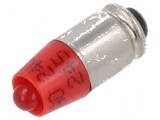 Lampă LED roșie S5,7s 24VDC 24VAC cu 1 diod