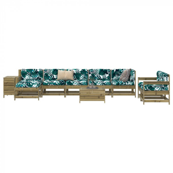 Set canapea de gradina, 10 piese, lemn de pin tratat GartenMobel Dekor