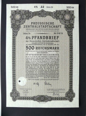 Titlu De Stat Obligatiune Germania 1941-500-Reichsmark foto