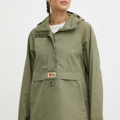 Fjallraven geaca Vardag Anorak femei, culoarea verde, de tranzitie, F87009