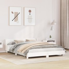 vidaXL Cadru de pat fără saltea, alb, 140x190 cm, lemn masiv de pin 850741