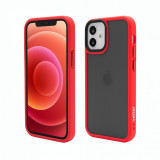 Husa de protectie Vetter pentru iPhone 12 mini, Clip-On Hybrid, Shockproof Soft Edge and Rigid Matte Back Cover, Red