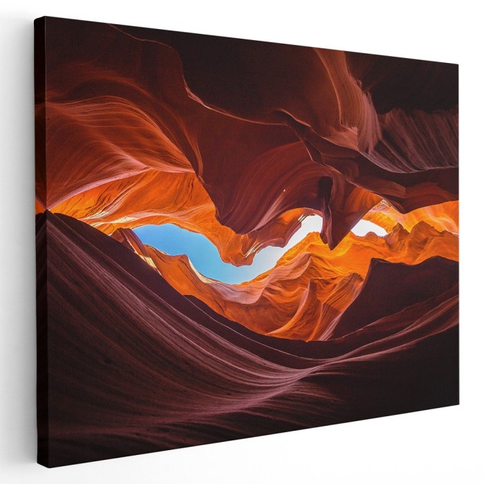 Tablou canvas Canionul Antilopei, Arizona, USA, rosu, portocaliu 1171 Tablou canvas pe panza CU RAMA 30x40 cm