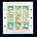 Cote Divoire 1991 - Tenis, sportivi, personalități, minicoala neuzata