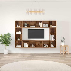 vidaXL Cabinet TV 4 pcs Maro 37 x 37 x 142.5 cm Lemn compozit