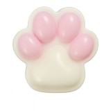 Jucarie antistres squishy, flippy, cu revenire lenta, labuta de pisica pufoasa, 8.5 x 7.5 cm, ambalaj transparent, alb roz