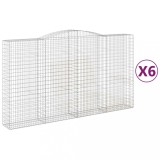 Cumpara ieftin Cosuri gabion arcuite, 6 buc, 400x50x220/240cm, fier galvanizat