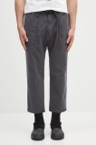 Gramicci pantaloni de bumbac Loose Tapered Pant culoarea verde, lat, medium waist