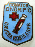 I.530 INSIGNA ROMANIA RPR CRUCEA ROSIE DONATOR ONORIFIC email, Romania de la 1950