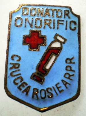 I.530 INSIGNA ROMANIA RPR CRUCEA ROSIE DONATOR ONORIFIC email foto