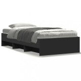 VidaXL Cadru de pat, negru, 100x200 cm, lemn prelucrat