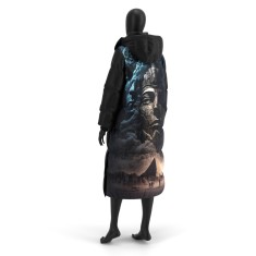 Geaca dama neagra cu print oversize GF010