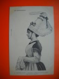 HOPCT 506 B ARGENTAN -FEMEIE NORMANDIA 1912 -FRANTA --COSTUM SI COAFURA / COSTUME TRADITIONALE -EUROPA -CIRCULATA