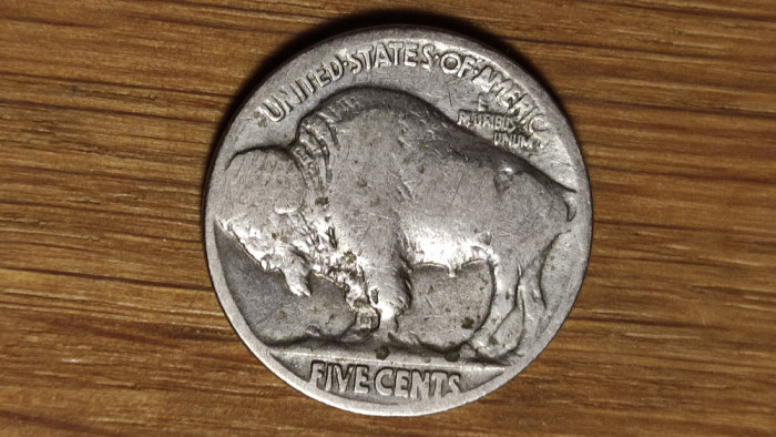 SUA USA 5 Cents 1936 &quot;Buffalo Nickel&quot; - moneda de colectie - Bizon / Indian