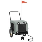 Cumpara ieftin Remorca bicicleta animale companie, gri/negru, oxford/fier