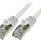 Patch cord gri SF/UTP 5e 0,25m PVC 26AWG