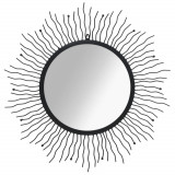 Oglinda de perete, negru, 80 cm, raze de soare GartenMobel Dekor