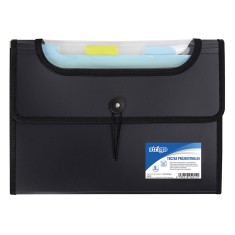 Dosar extensibil A4 - 6 compartimente - Negru | Strigo