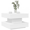 VidaXL Măsuță cafea rotativă 360 grade, alb 50x50x34,5 cm