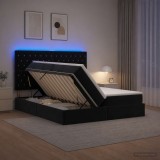 Cumpara ieftin Pat cu LED si saltea Negru 180 x 200 cm Catifea