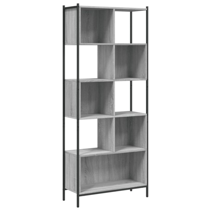 Biblioteca, gri sonoma, 72x28x172 cm, lemn prelucrat