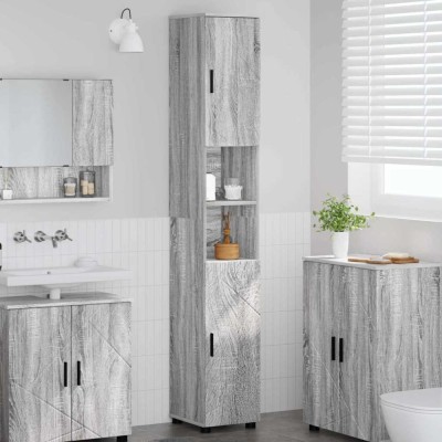 vidaXL Dulap de baie &amp;icirc;nalt sonoma gri 30 x 35 x 192 cm Lemn compozit 883340 foto