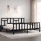 vidaXL Cadru pat cu tăblie 200x200 cm, negru, lemn masiv 3193165
