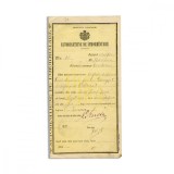 Autorizație de &icirc;nmorm&acirc;ntare semnată de Costache Enescu, tatăl compozitorului George Enescu.