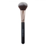 Pensulă Pudră, Model Compact, 18cm, Peri Bicolor, Negru/Roz Auriu