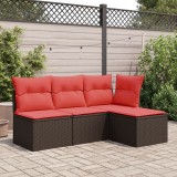 Gossi taburet de gradina cu perna, maro, 55x55x37 cm, poliratan