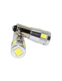 Led auto Alb Canbus BA9S cu 6 SMD 5730, 12V