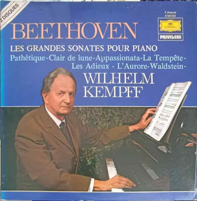 Disc vinil, LP. Les Grandes Sonates Pour Piano. SET 2 DISCURI VINIL-Beethoven, Wilhelm Kempff