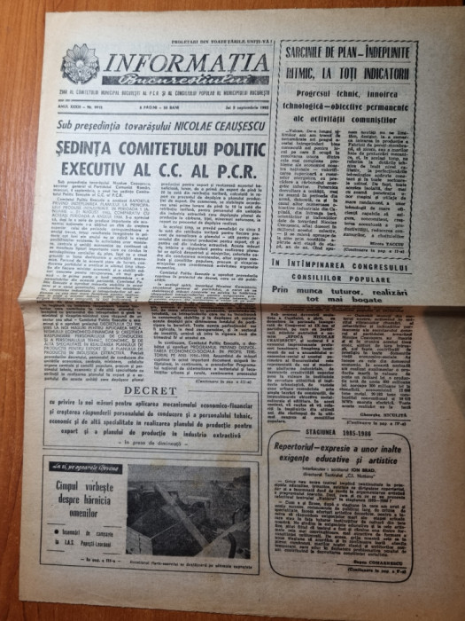 informatia bucurestiului 5 septembrie 1985-IAS popesti leordeni