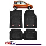 Covorase Auto TeamCar&reg; Tip Tavita Compatibile Fiat Panda II (2003&ndash;2012) Negru Cauciuc 100% Reciclabil