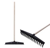 Grebla de gradina Strend Pro Premium S891, 445x115 mm, 16 dinti, coada din lemn