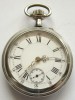 J002 Ceas de buzunar anii 1910 din metal alb 49mm 89g deosebit de frumos functional
