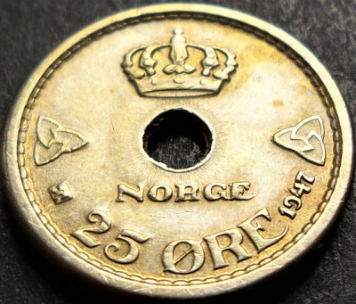 Moneda istorica 25 ORE - NORVEGIA, anul 1947 *cod 999 foto
