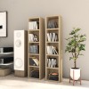 Set 2 Dulapuri CD Gossi, Stejar Sonoma, 21x16x93.5 cm, Lemn, 80 CD/Dulap, Rafturi Depozitare CD/DVD/Blu-Ray, Design Modern