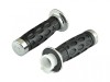 Set Mansoane Ghidon Moto Cauciuc Revo, 120mm, Negru/Crom, D.Int. 22mm, Ghidaj Cablu Acceleratie