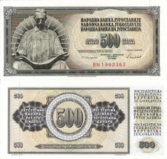 IUGOSLAVIA 500 dinara 1986 UNC!!! foto