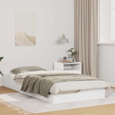 vidaXL Cadru de pat de podea Alb 80 x 200 cm Lemn masiv de pin 873392