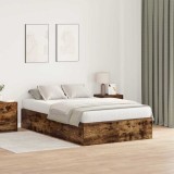 VidaXL Cadru de pat Stejar afumat 200 x 120 x 31.5 cm Lemn compozit