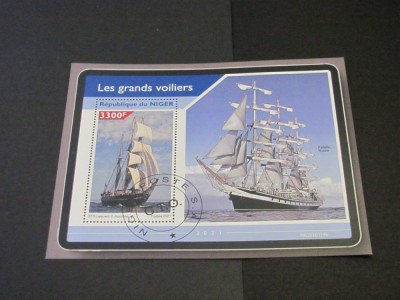 Coliță Filatelică Niger 2021 &amp;ndash; &amp;quot;Les grands voiliers&amp;quot;, STS Leeuwin II Australia, Timbru 3300F Obliterat foto