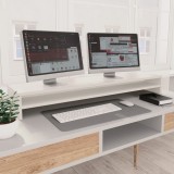 vidaXL Suport monitor, alb, 100x24x13 cm, lemn prelucrat