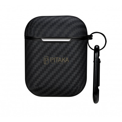 Husa Fibra Aramida Pitaka Air Pal Mini 1500D pentru Apple Airpods 1 / 2, Neagra APM1001 foto