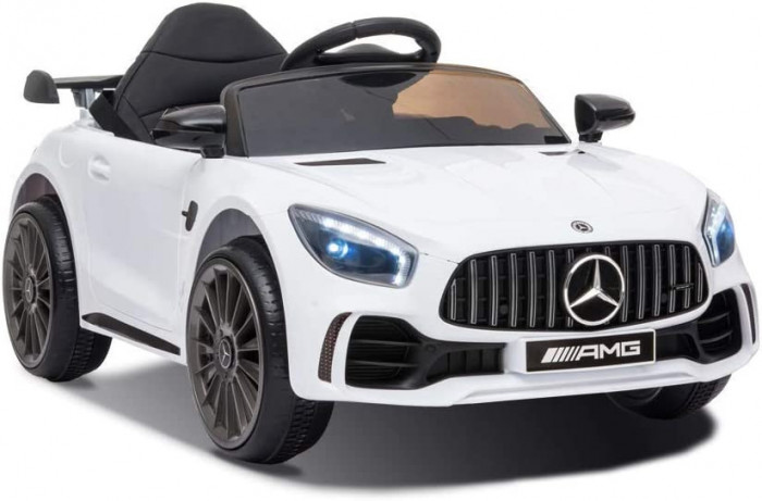 Masinuta electrica pentru copii 2-4 ani Mercedes-Benz AMG GT-R, 50W, 12V culoare alba