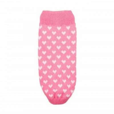 Pulover tricotat Pufo pentru caini, model Hearty pink, M foto