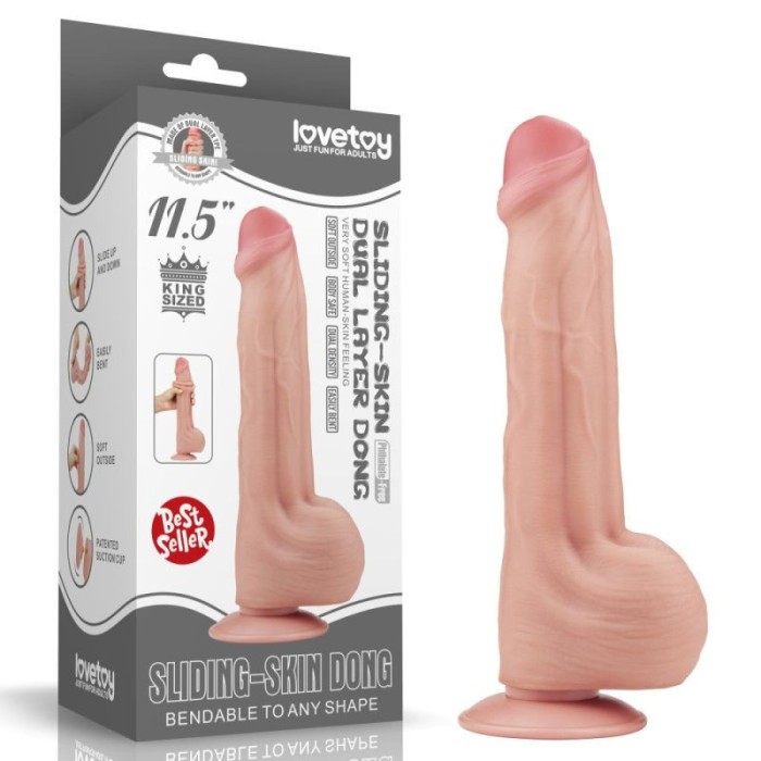 Dildo realist gigantic 11.5&#039;&#039; King Sized Sliding Skin Dual Layer Dong (29cm)