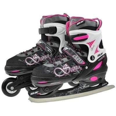 Role Dama, Reglabile 2 In 1 Sandy,L, 39-42, Negru-Roz Ultimate FactoryBikes foto