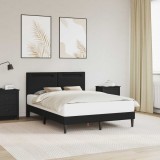 vidaXL Cadru de pat cu benzi LED Negru 140 x 200 cm Piele artificială 42028025